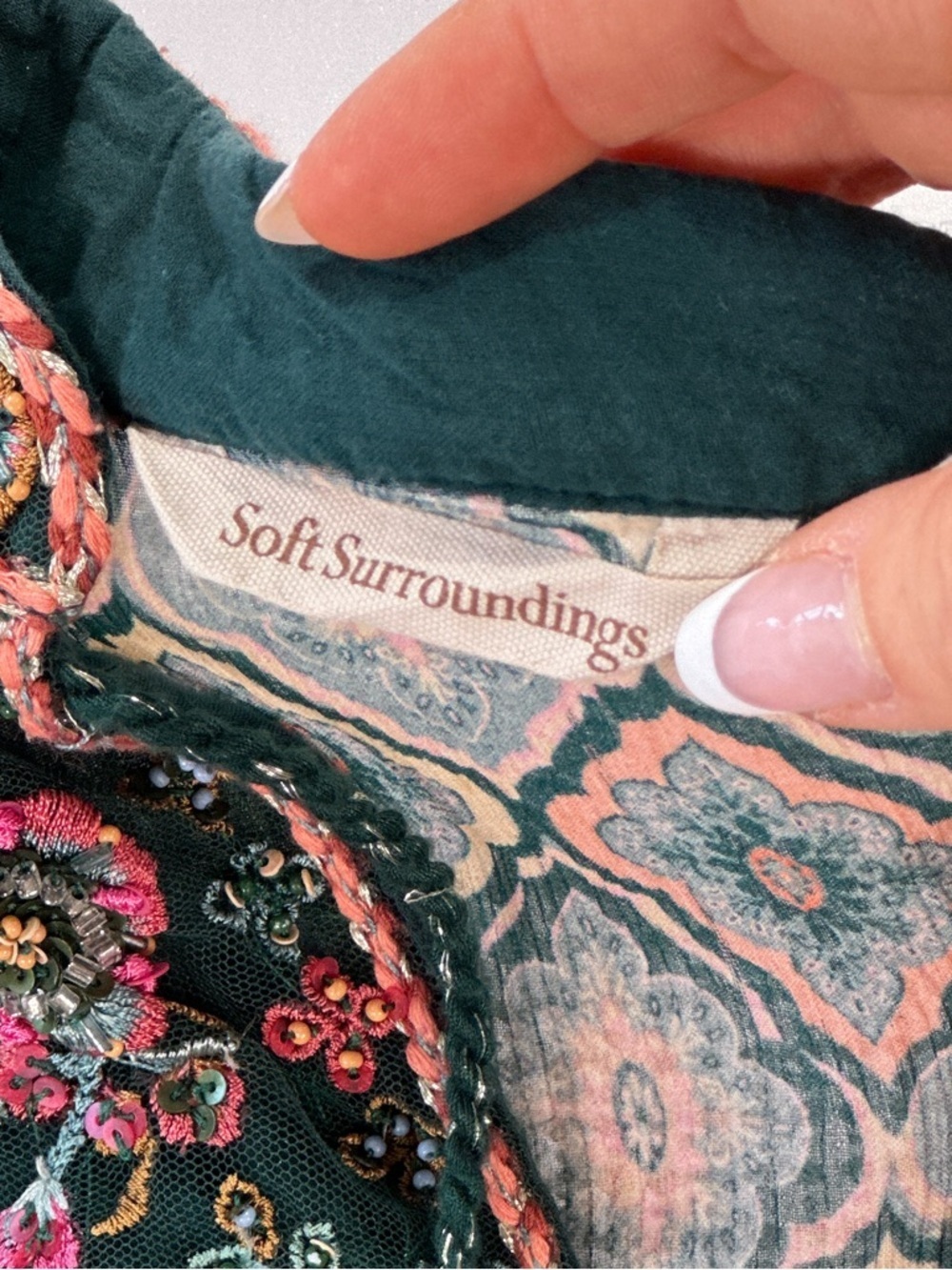 Soft Surroundings Women’s Peasant Tunic Embroidered Festival Small - Picture 6 of 13
